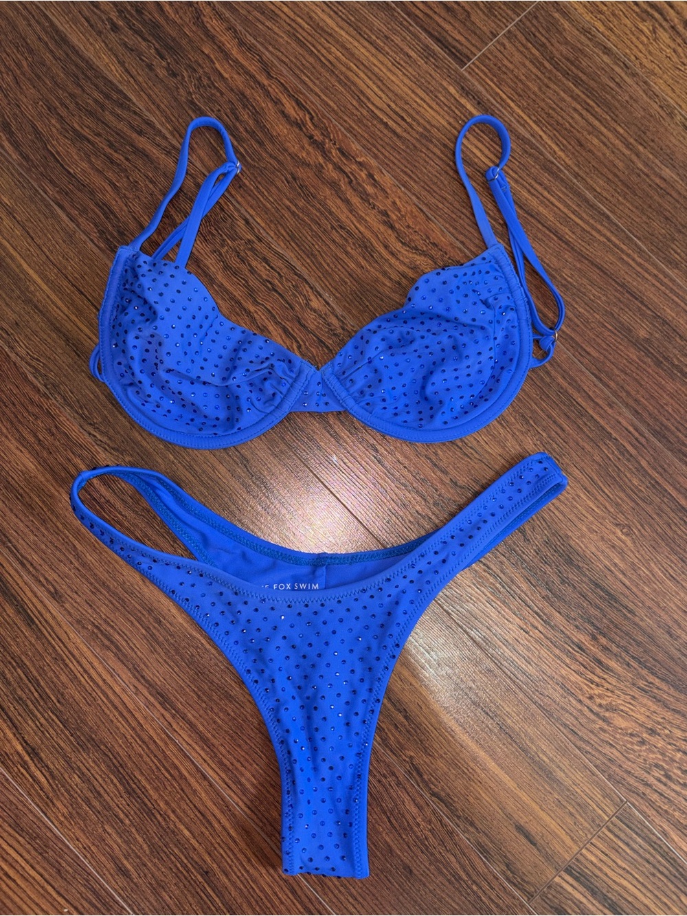 WHITE FOX Royal Blue Embellished Underwire Bikini Set